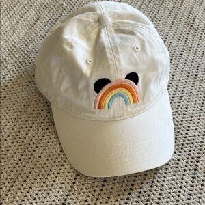 White Cap with Rainbow Embroidery